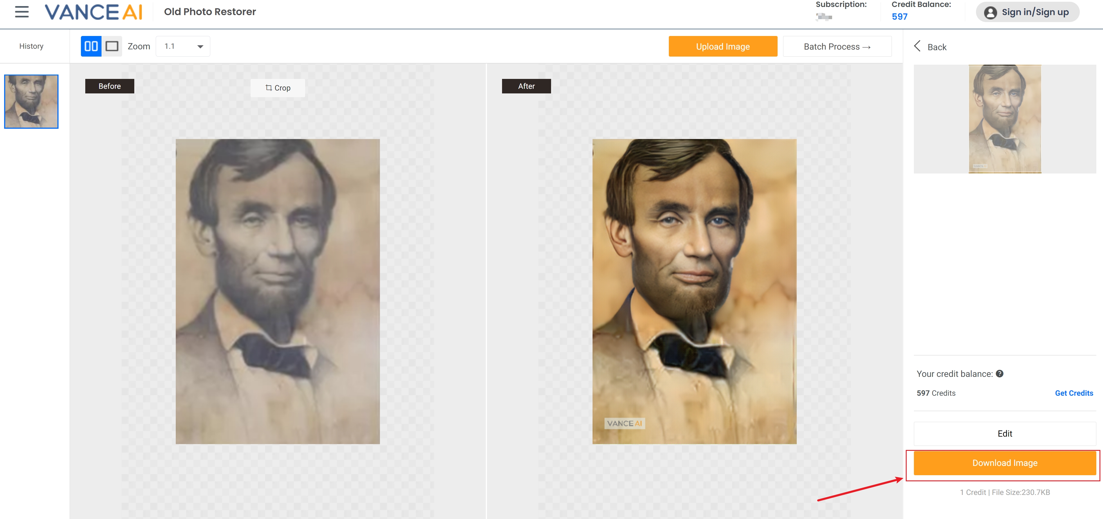 before-after comparison